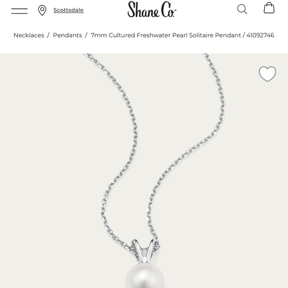 Shane Co. 7mm Cultured Freshwater Pearl Solitaire Pendant - Picture 1 of 10